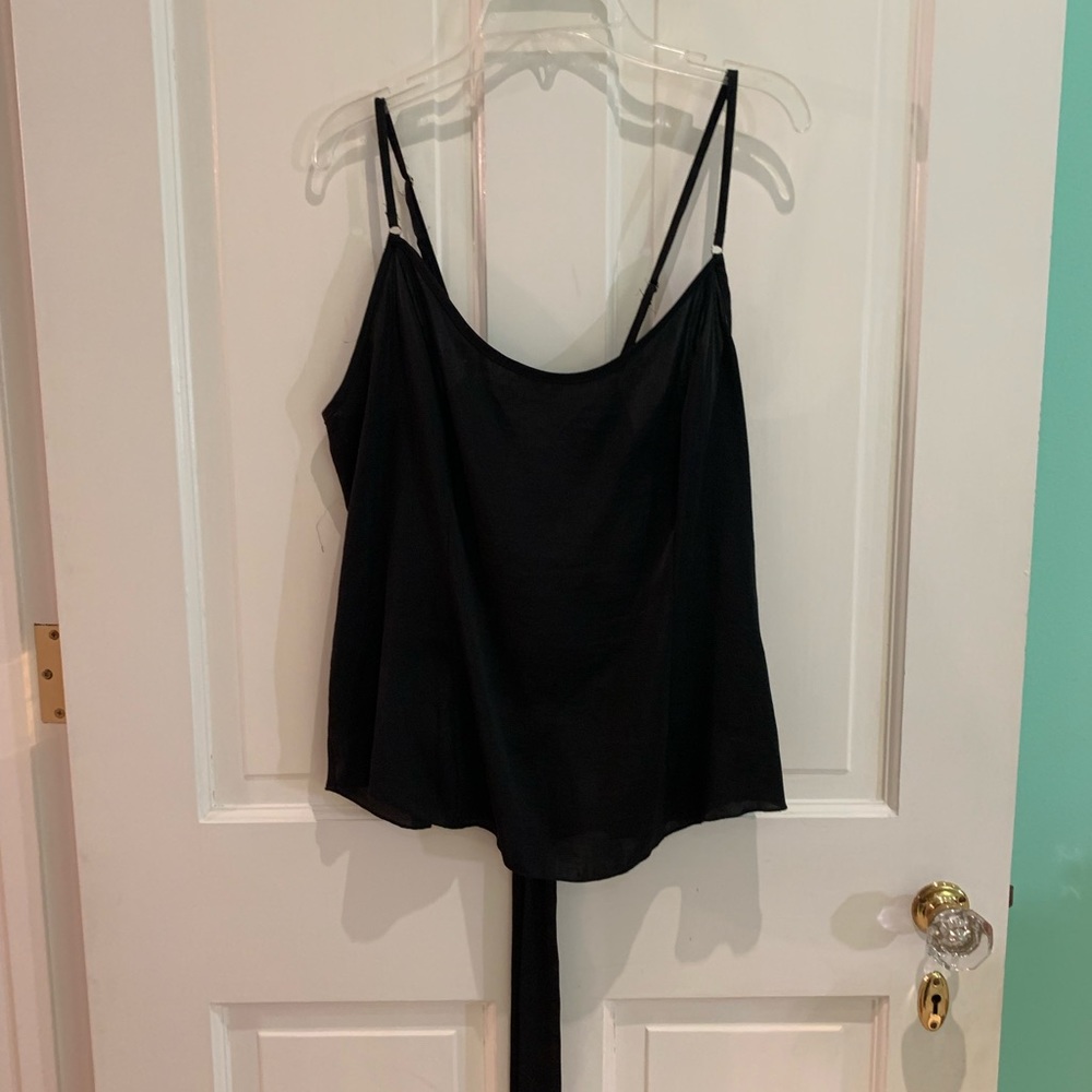 Intimately Free People satin tank for going out w/ back detailing and bow/ribbon